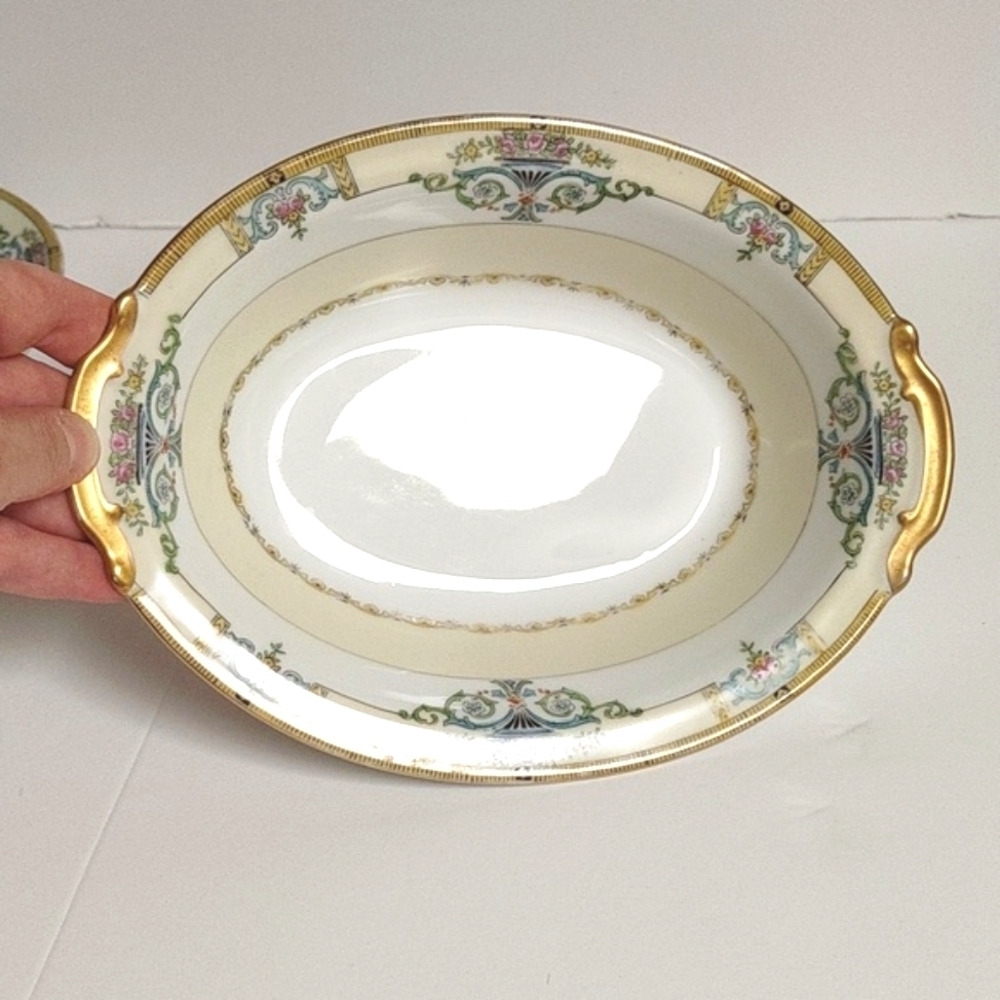 Vintage Noritake Hand Painted Japan Minaret Small Oval Serving Dish 9x6.5x2